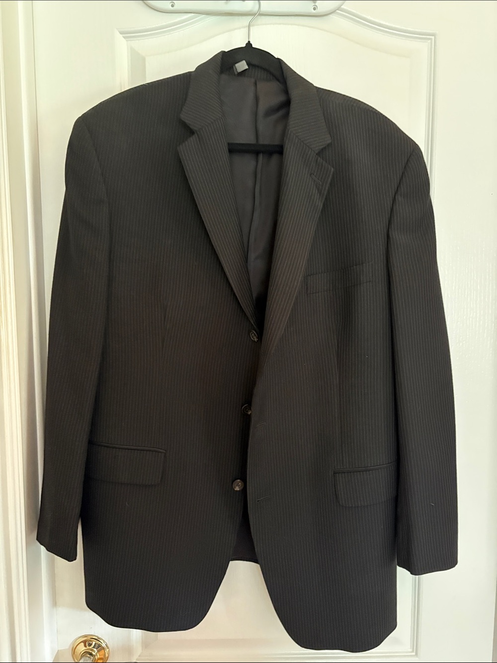 Men's Classic Pinstripe Black Blazer